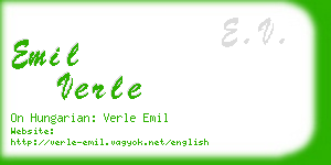 emil verle business card